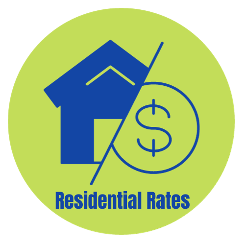 Residential rates icon.
