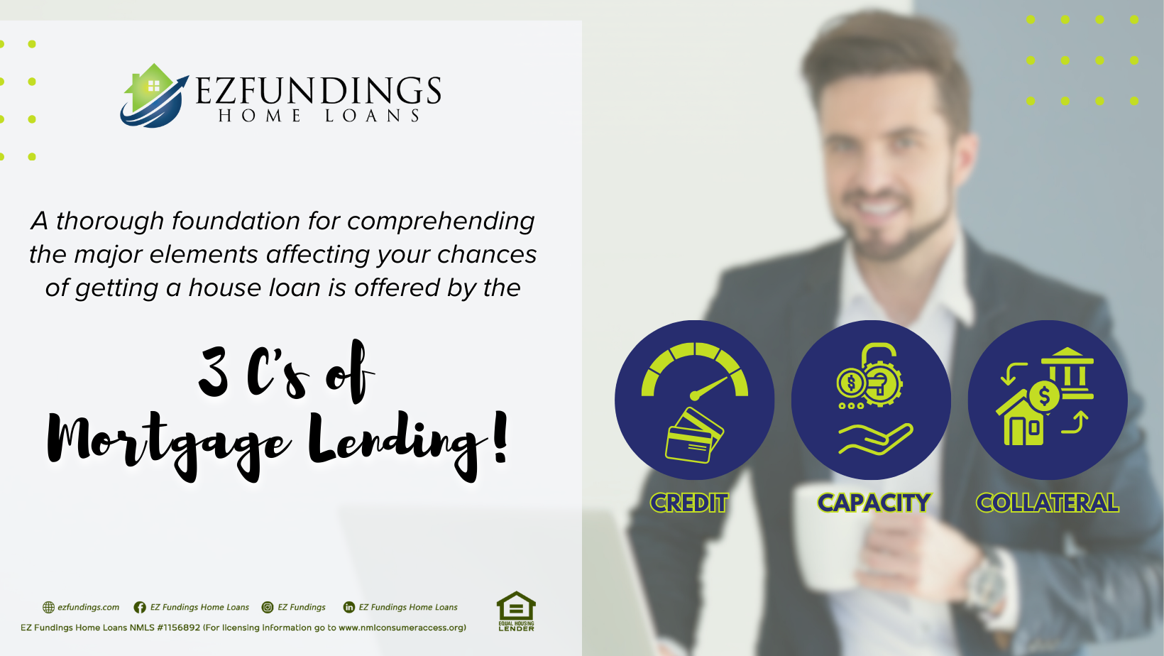 The 3 C's of Mortgage Lending: Credit, Capacity, Collateral - Your keys to securing the home of your dreams!
